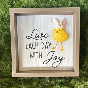 GANZ Wall or standing Yellow Chick Holiday Sign